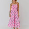 Robe casuale en strap à imprimé floral pour femmes
