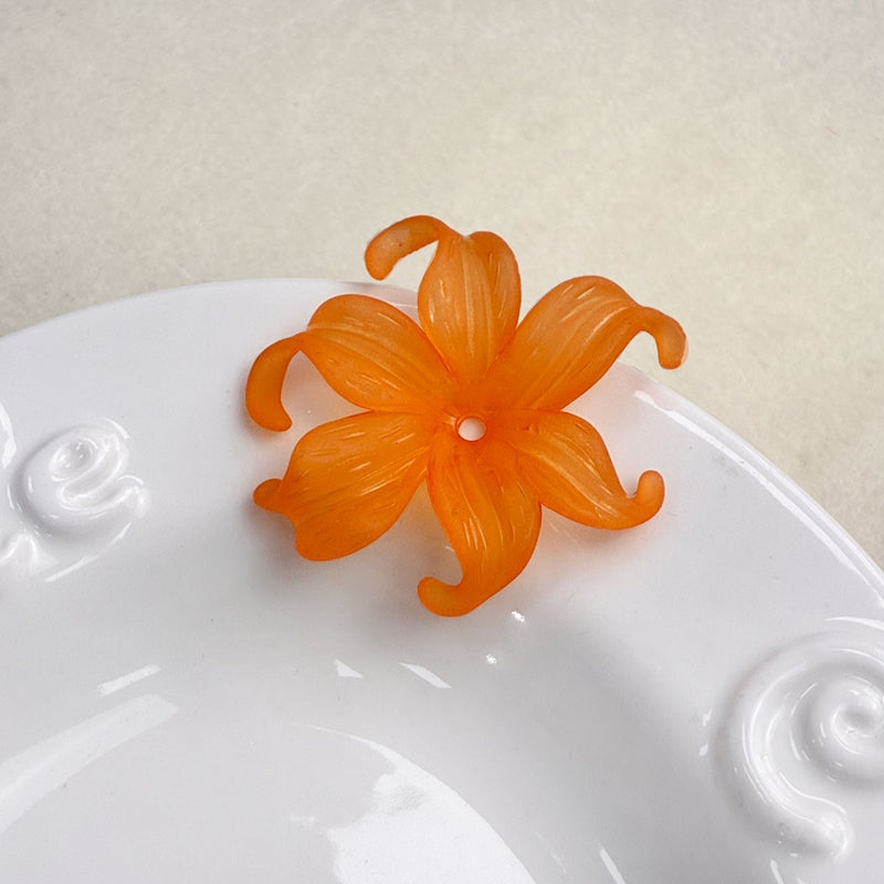 Matte Acrylic Curled Petal Iris Charms