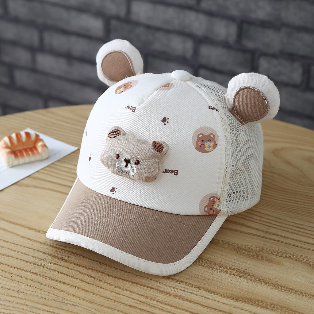Chapeau brumisé à bord semi-netté, imprimé à lettres pour enfants