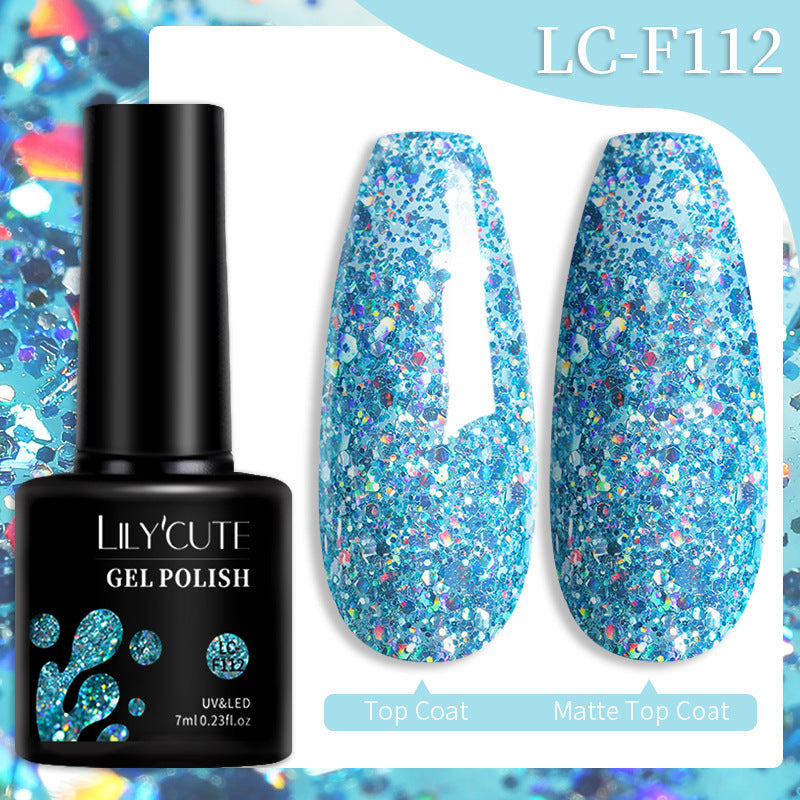 Jeu populaire Glitter Colle d'ongle de couleur solide
