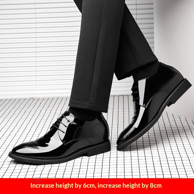 Chaussures en cuir pour hommes avec talon caché