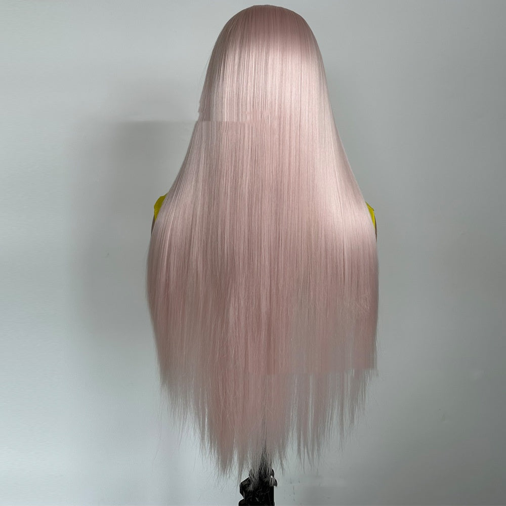 La couleur pure européenne et américaine des femmes All-matching Mode Long cheveux droits naturel W