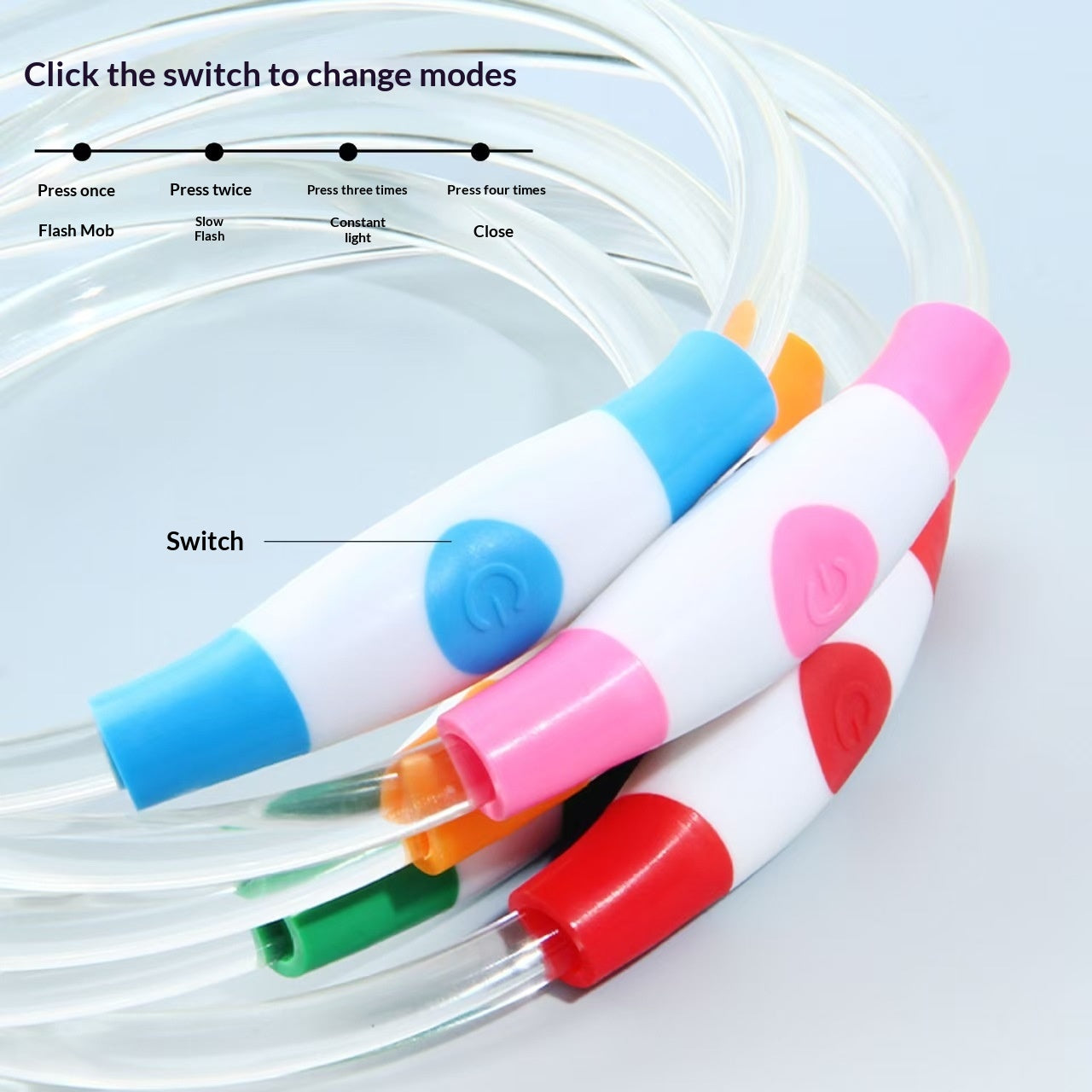 Fermoir de fibre optique haute transparence Émettant la lumière Collier LED rechargeable