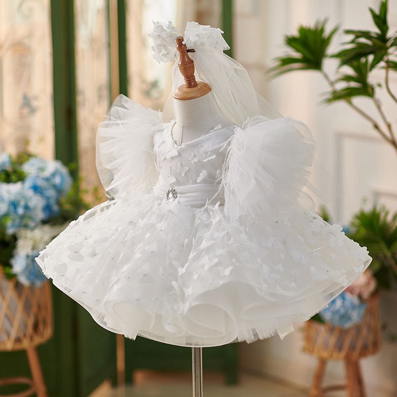 Robe de fille Princesse blanc polyester fibre