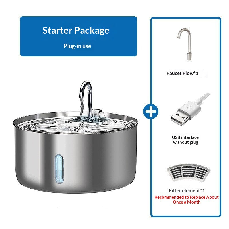 Distributeur d'eau pour animaux de compagnie en acier inoxydable