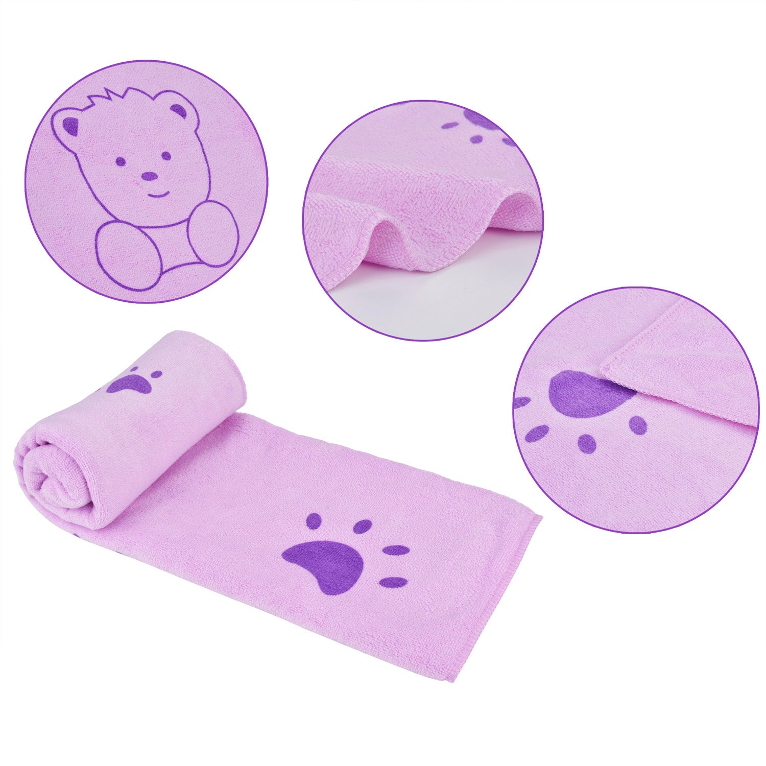 Doucement absorbant Cartoon Imprimer Serviette de bain Embossée
