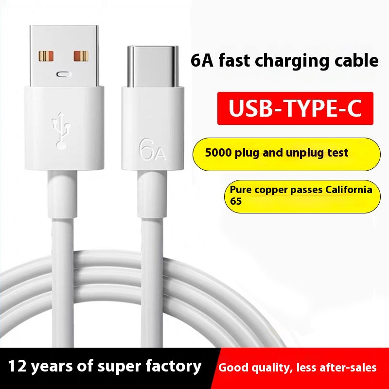 6A Type-C Data Cable Fast Charge USB Mobile Phone Charging Cable
