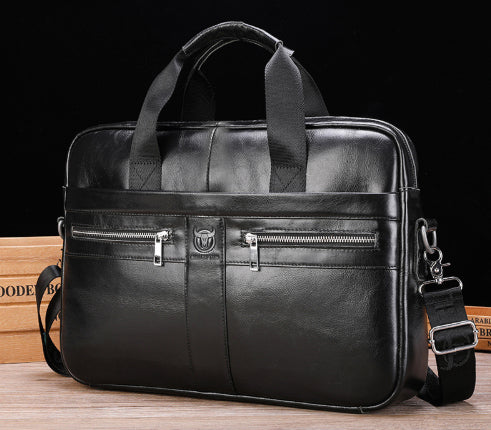 Porte-documents en cuir pour ordinateurs portables fabriqués à partir de sac d'affaires professionnel Cowhide plein grain