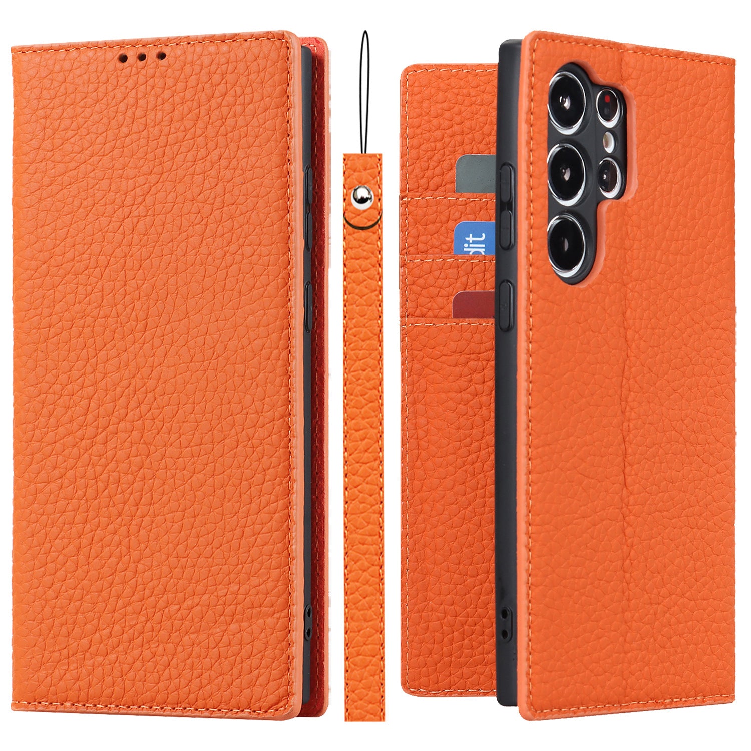 Étui de téléphone portable en cuir S25Ultra