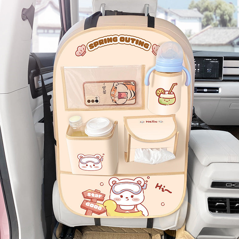 Siège de voiture Sac de rangement arrière Siège arrière Tapis anti-dirt