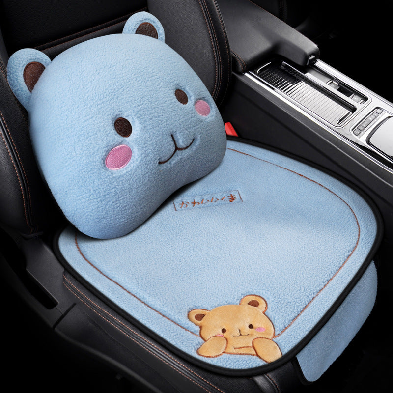 Winter Plush Car Cushion Three-piece Set