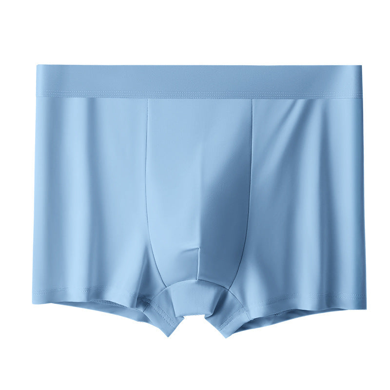 Ice Silk Hommes Sous-vêtements Hommes Boxer Slip Youthful Solid-color Respirant et Antibactéria