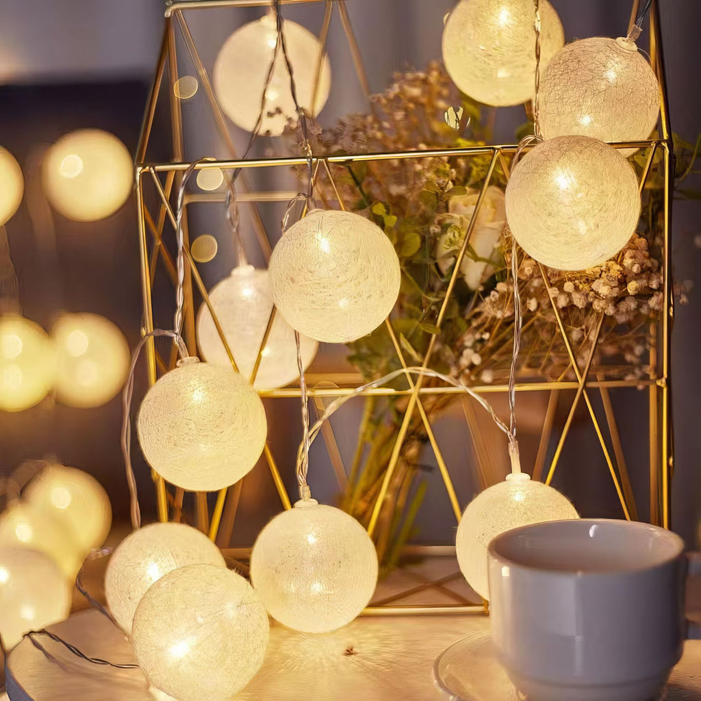 LED Cotton Ball String Lights