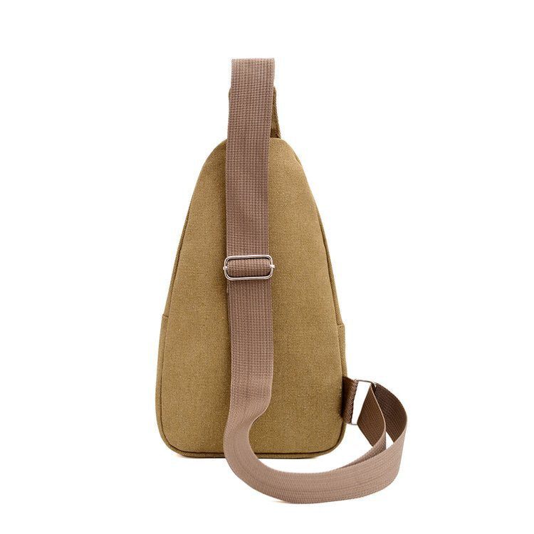 Coiffure de couleur solide Toile Homme Poitrine Crossbody Sac Épaule simple
