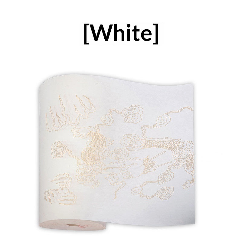 Papier calligraphie avec dragon doré Et les modèles de nuages auspicieux