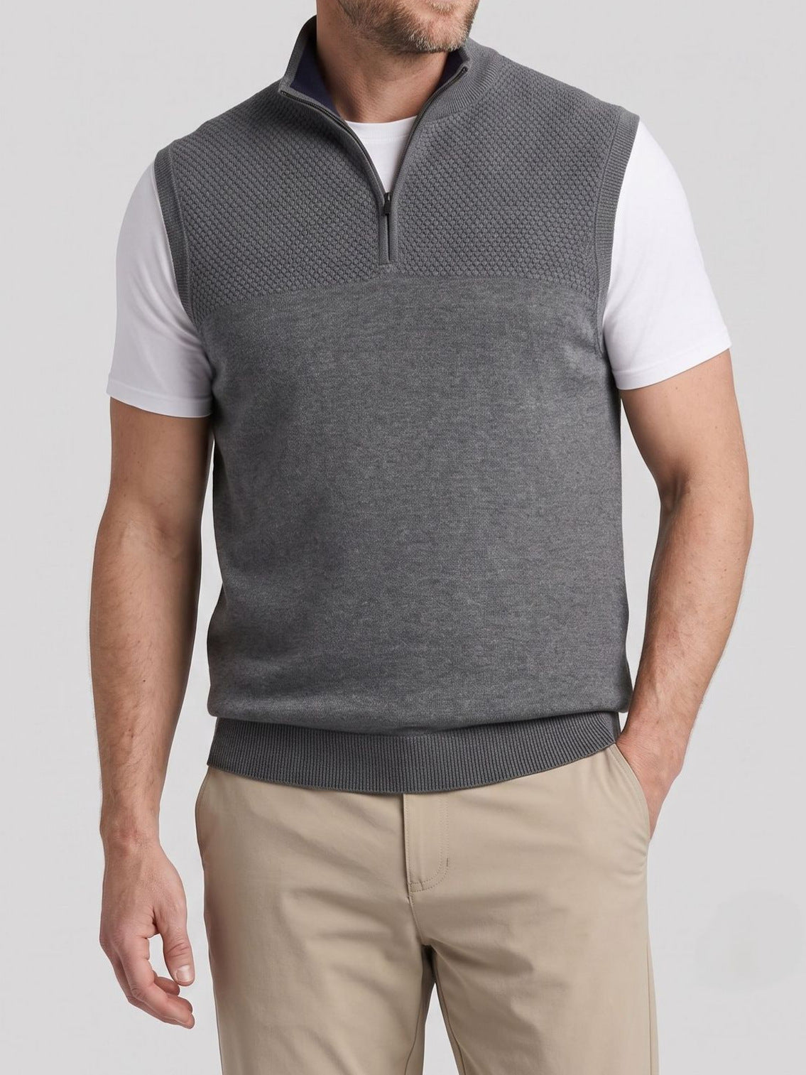 Men's Sleeveless Knitted Cardigan