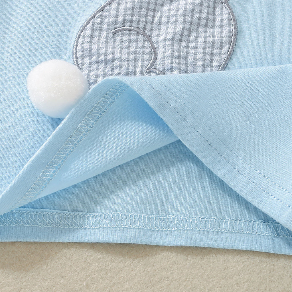 Bébé et tout-petit bleu manches courtes Lapin-Imprimé Top et ensemble de shorts