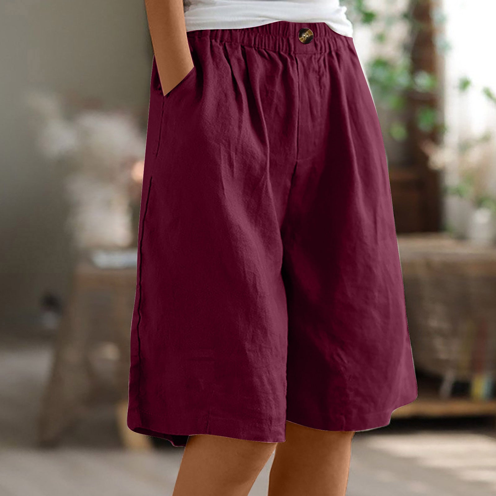 Pantalon casual européen et américain pour femmes avec une coupe simple en coton Et