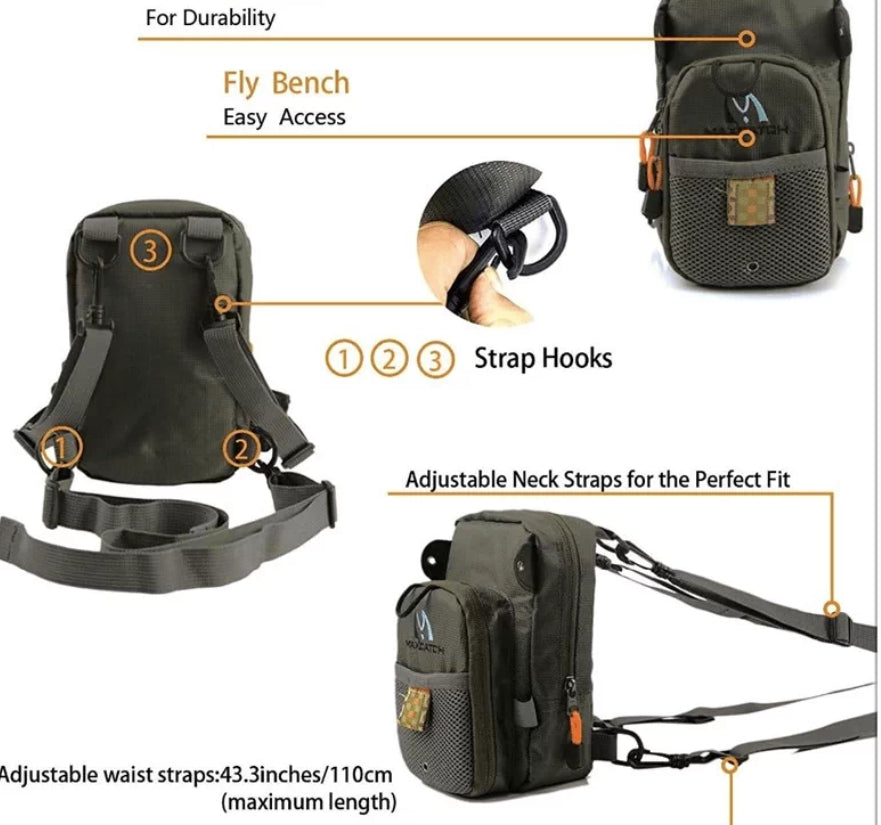 Sac de pêche à la mouche multi-fonctionnel assorti Vest Accessory