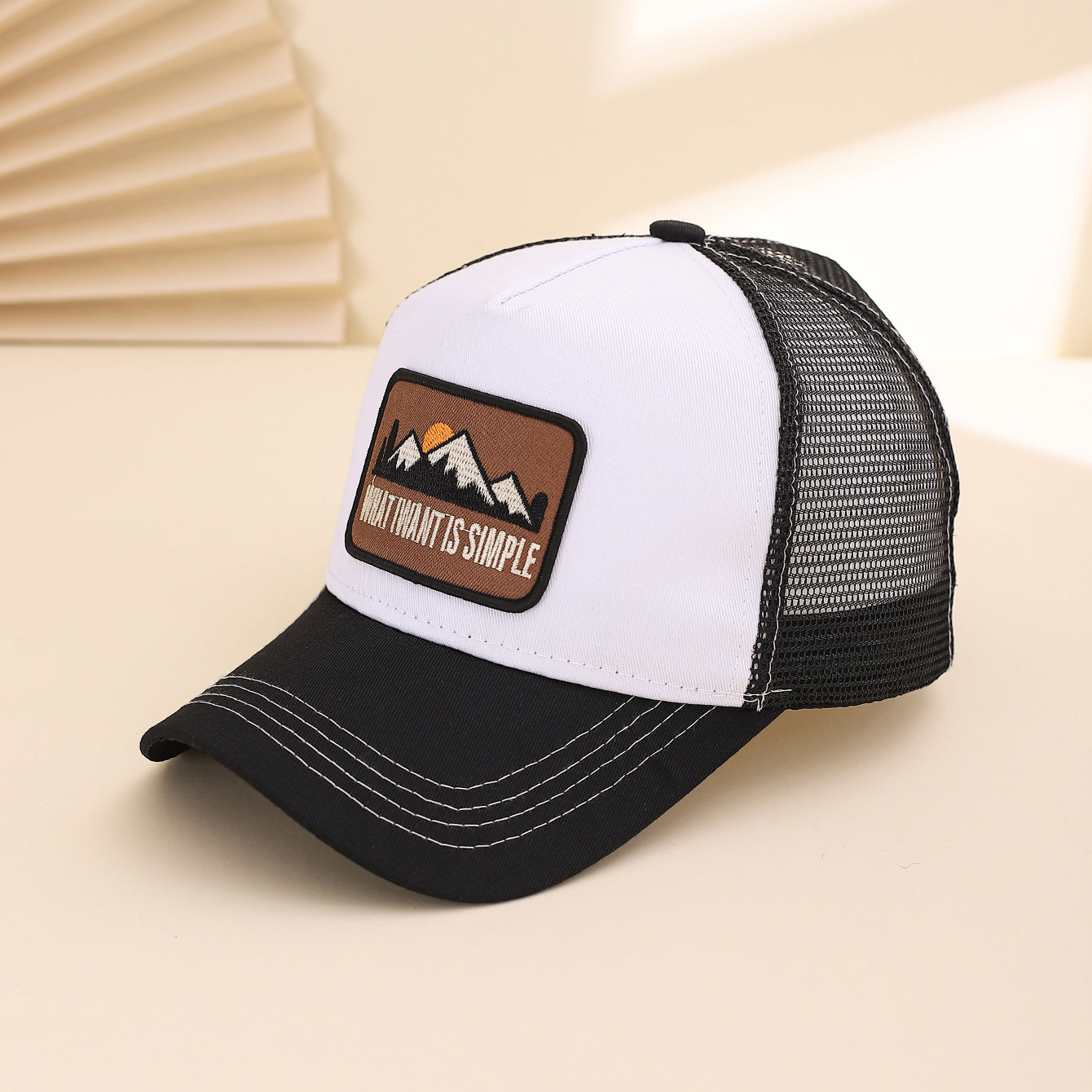 Patchwork homme Sunset Mountain Mesh Casquette de baseball