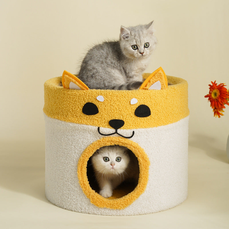 Cadre d'escalade de chat avec lit de chat de style seau