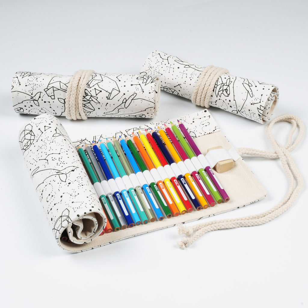 Cas de crayon créatif cas de crayon Plain Starry Sky stylo rideau Roll Crayon cas de couleur plomb