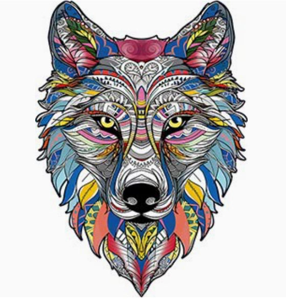 Jouet de Puzzle Irrégulier animal loup puzzle en bois Jouet unisexe