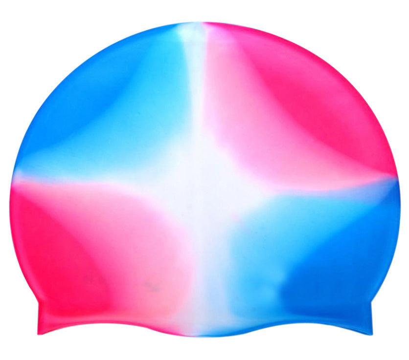 Silicone Cap de natation Gradient Blocage de couleur Imperméable Impression