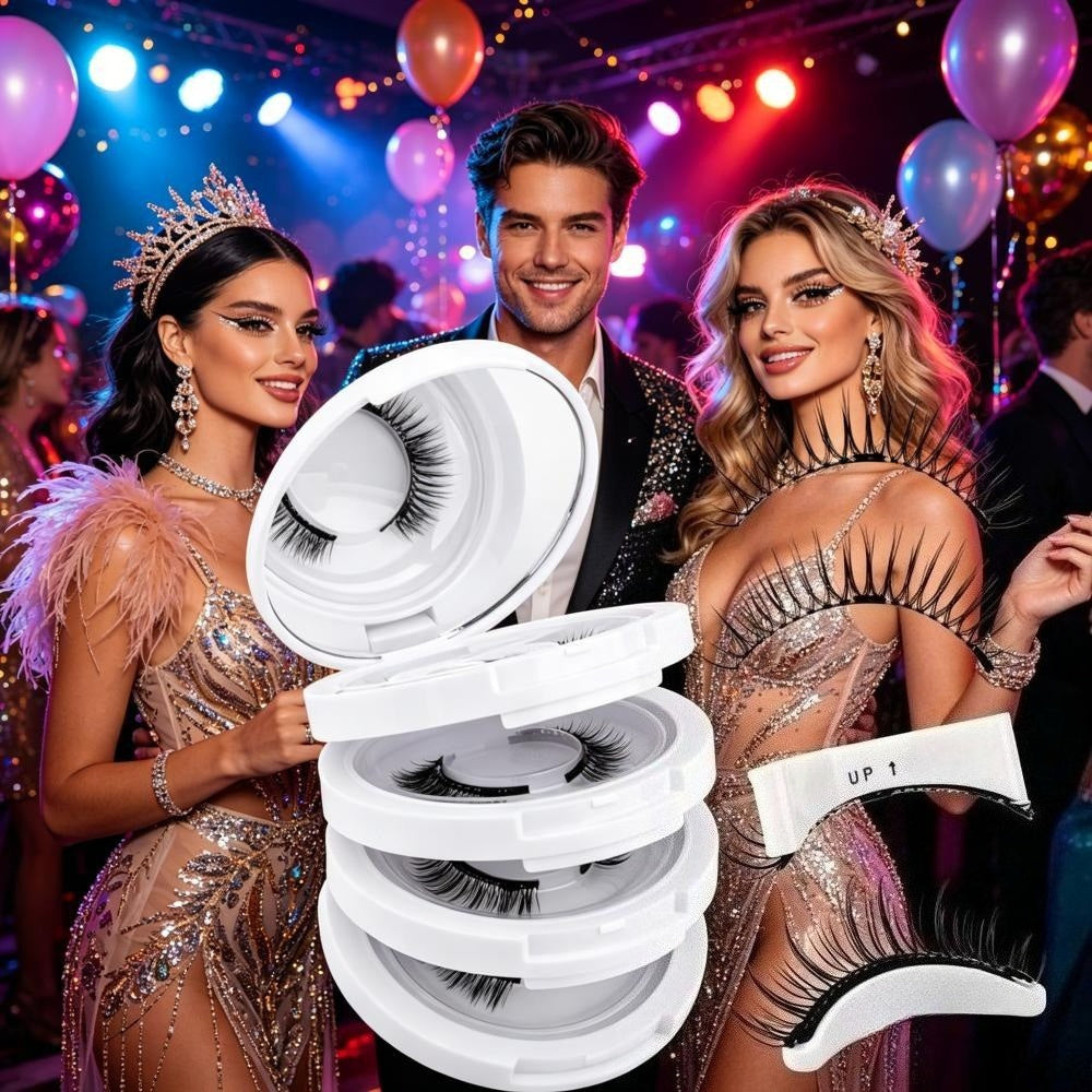 Ensemble de 4 paires de cils magnétiques en blanc