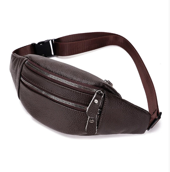 En cuir véritable en cuir Sports Waist Pack pour hommes