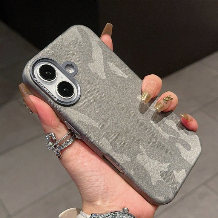 Camouflage Couverture de protection de téléphone mobile en cuir tout compris