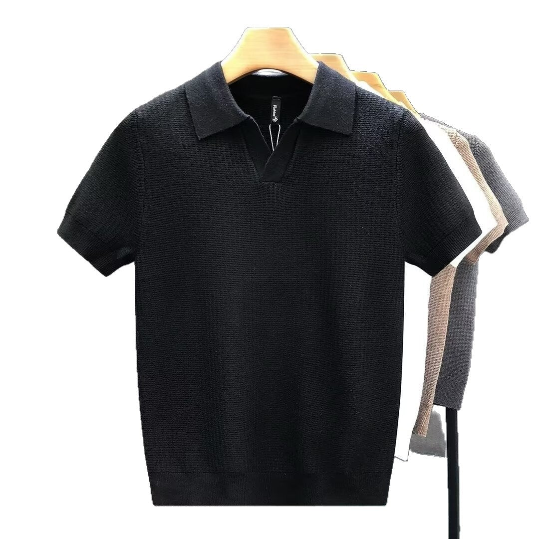 Chemise de base tricotée à manches courtes Slim-Fit élégant