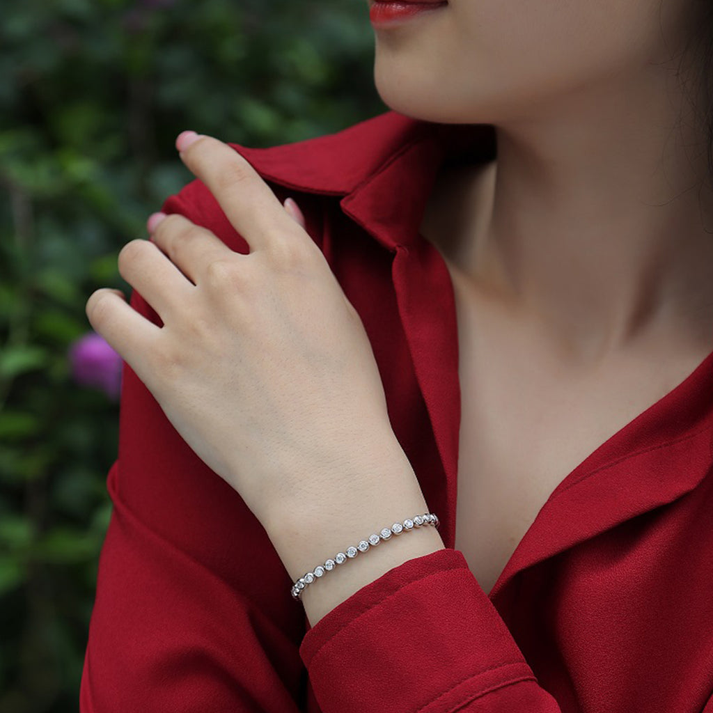 S925 Bracelet de tennis en argent 13.2g Moissanite