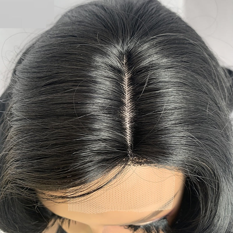 Dentelle Parted Egg Curl Big Wave Perruque synthétique Femme Tête
