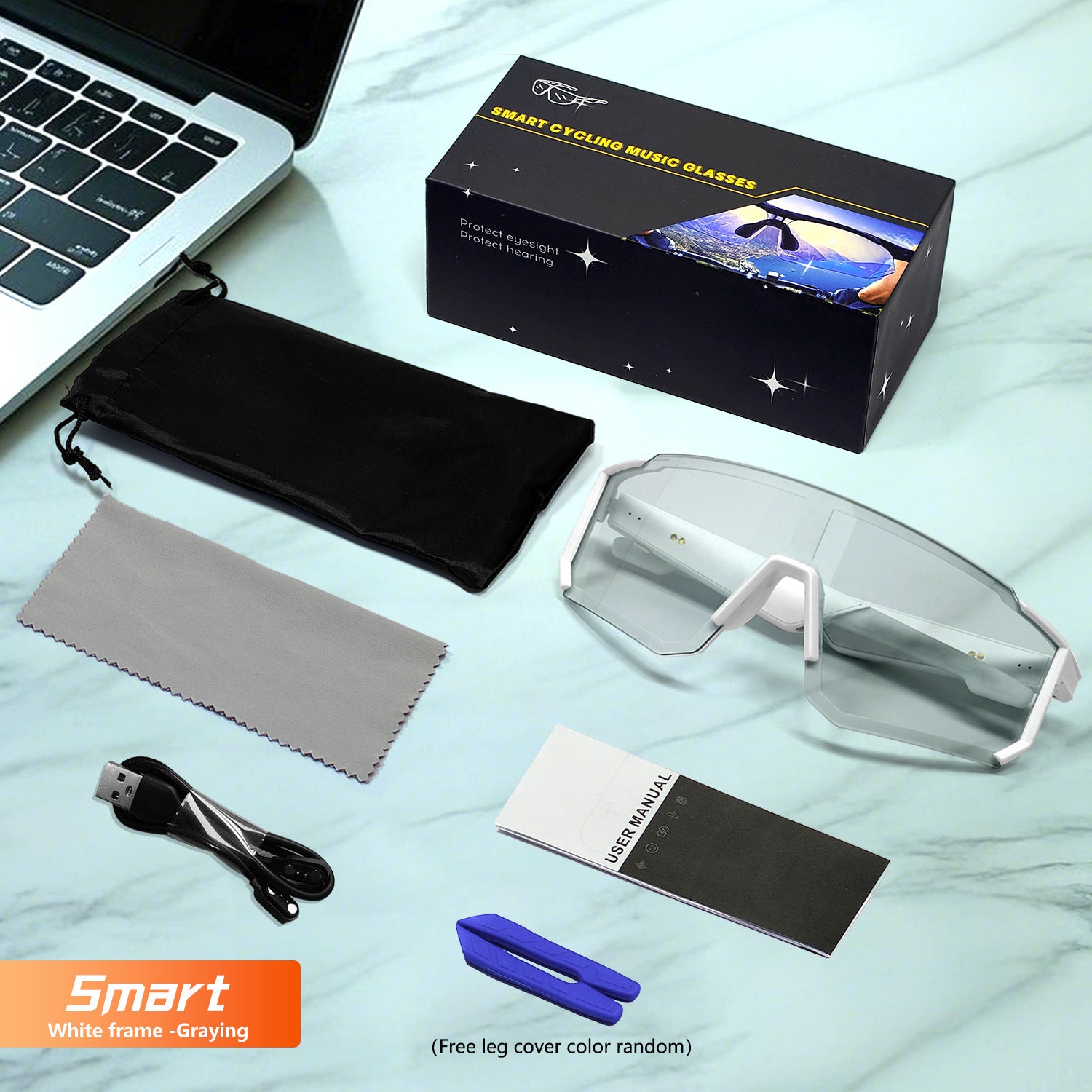 Sports de plein air Cyclisme Bluetooth Lunettes Musique Audio Windproof Smart Goggles