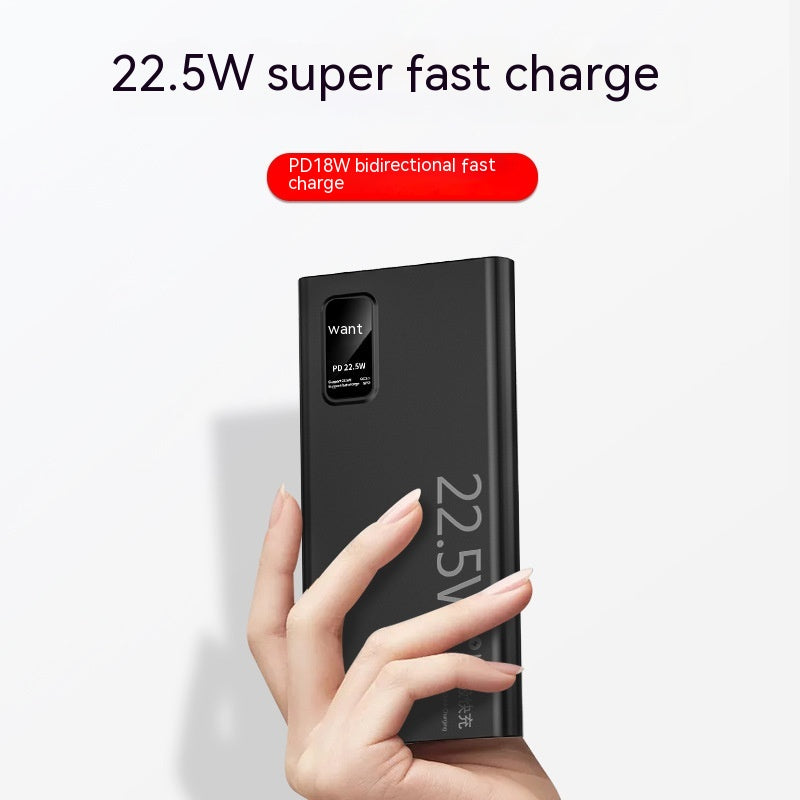 Banque de puissance à recharge rapide bidirectionnelle Grande capacité Portable Ultra-fin Portable Power Source
