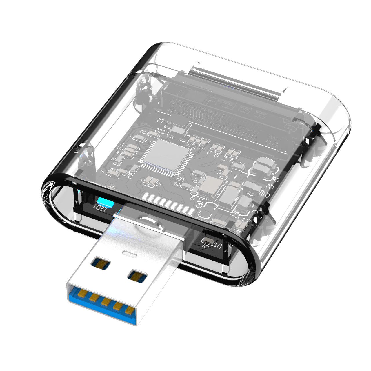 Transparent et créatif Solid State Mobile Hard Disk Box Interface USB