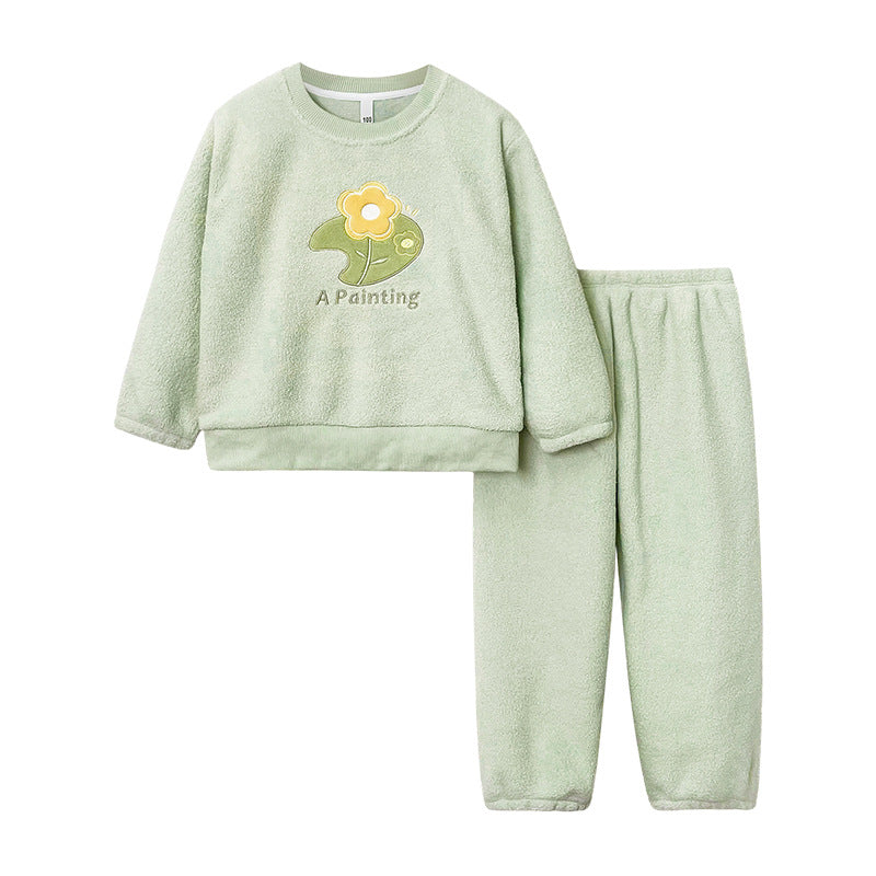 Jeu de pyjama à manches longues en cou d'équipage en plein air pour filles