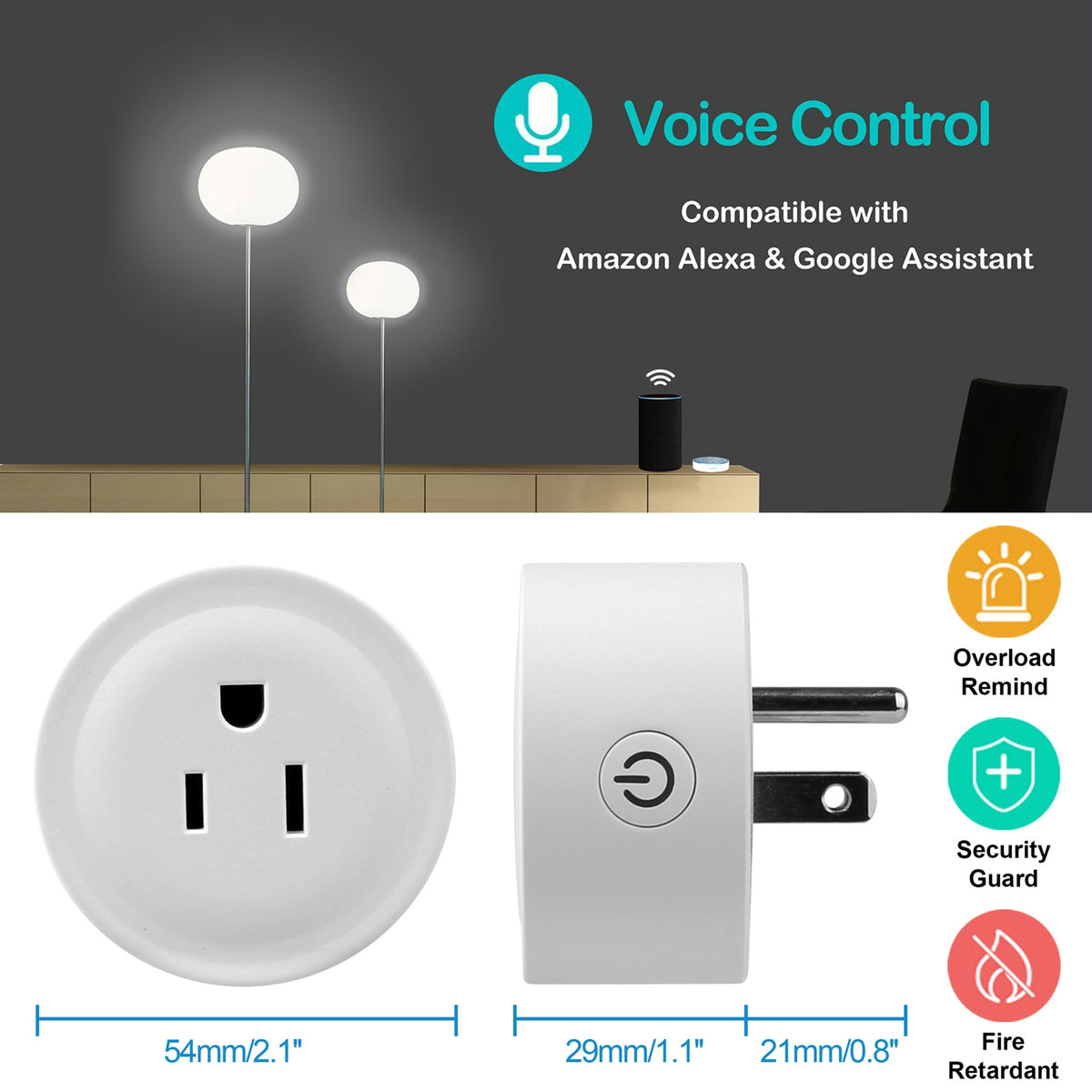 Wi-Fi Smart Plug Wireless Smart Socket App Remote Voice Control Timer Alexa Google U