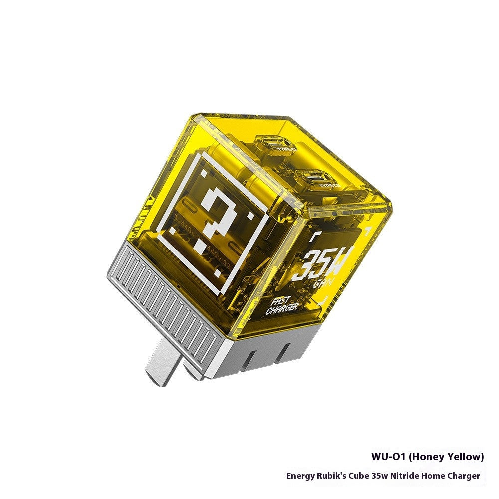 WK Double C Gallium Nitride Charge Plug Transparent Cube
