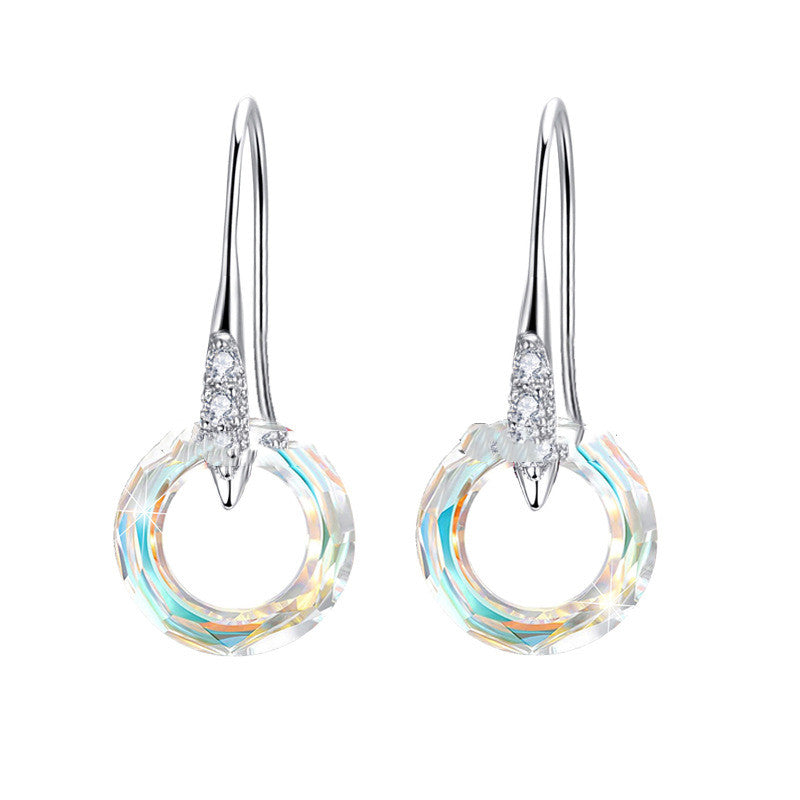 Austrian Crystal S925 Silver Universe Bague avec boucles d'oreilles diamantées