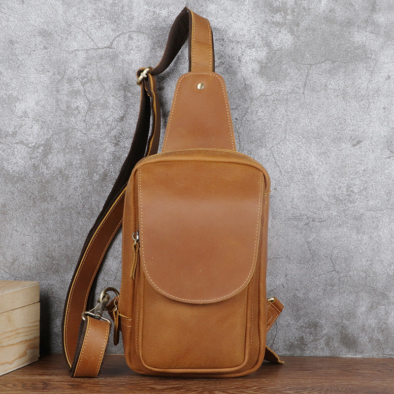 Sac à épaule retro occasionnel en première couche de cowhide