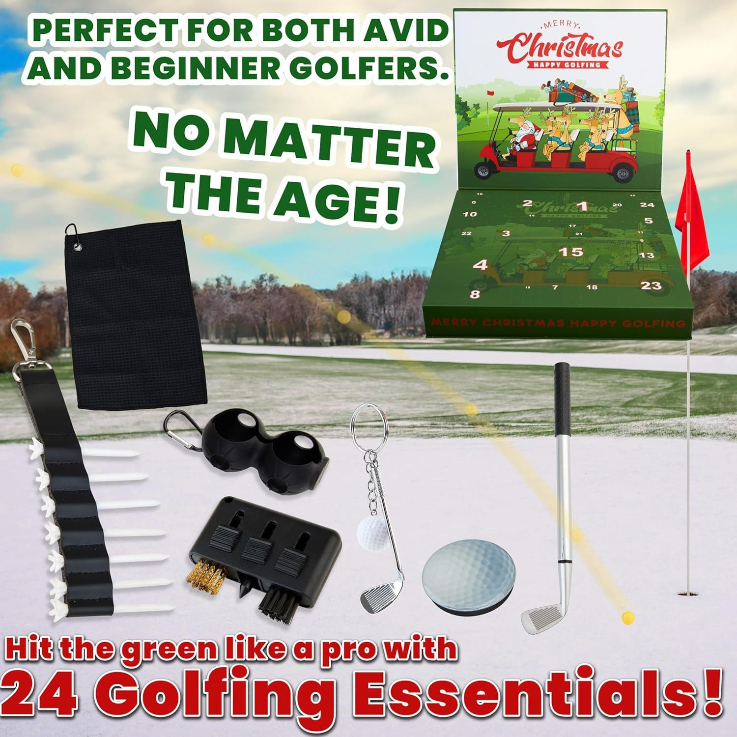Calendrier de l'avent de golf 2 boîte de Noël adulte pour hommes