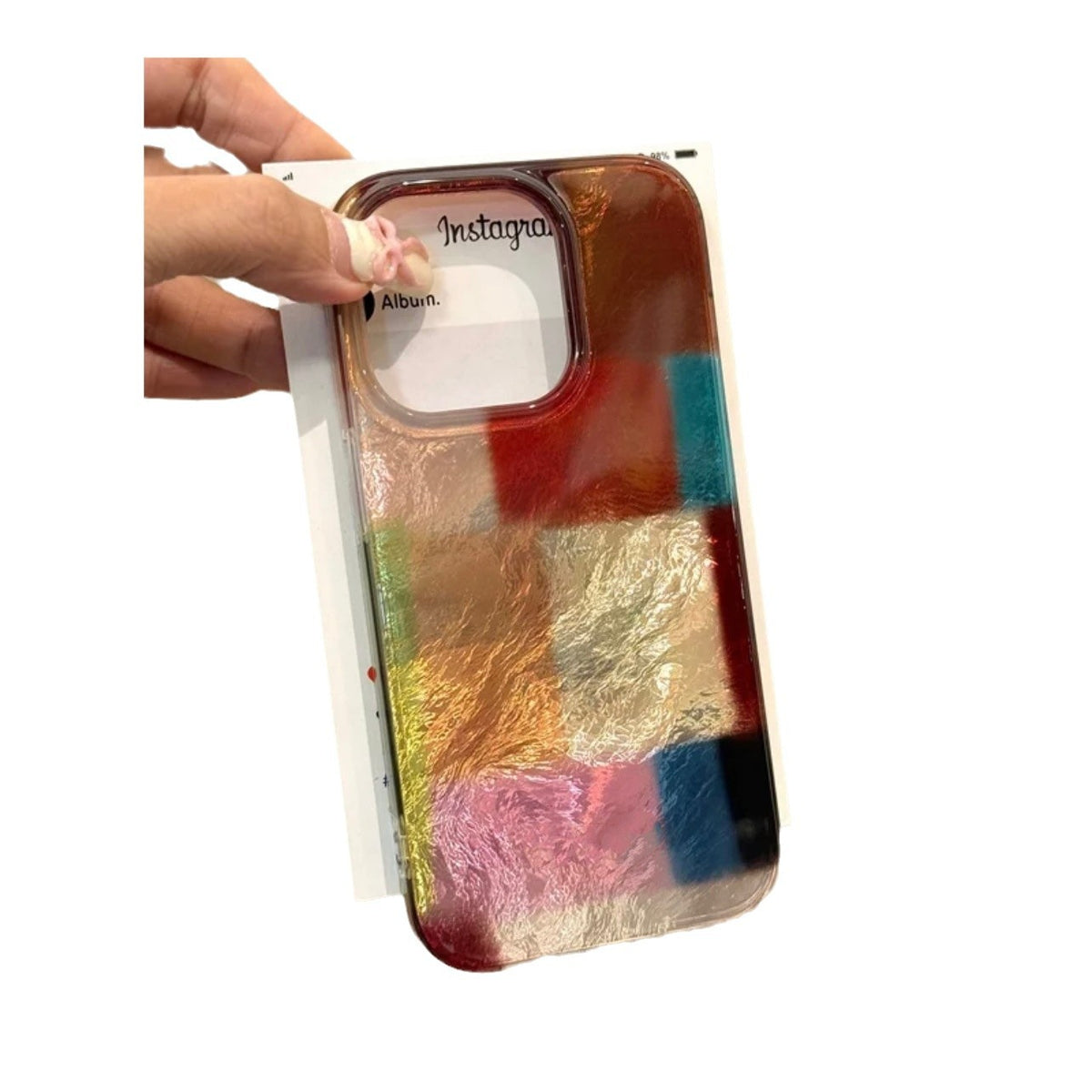 Blocs multicolores ondulés Cas de téléphone créatif