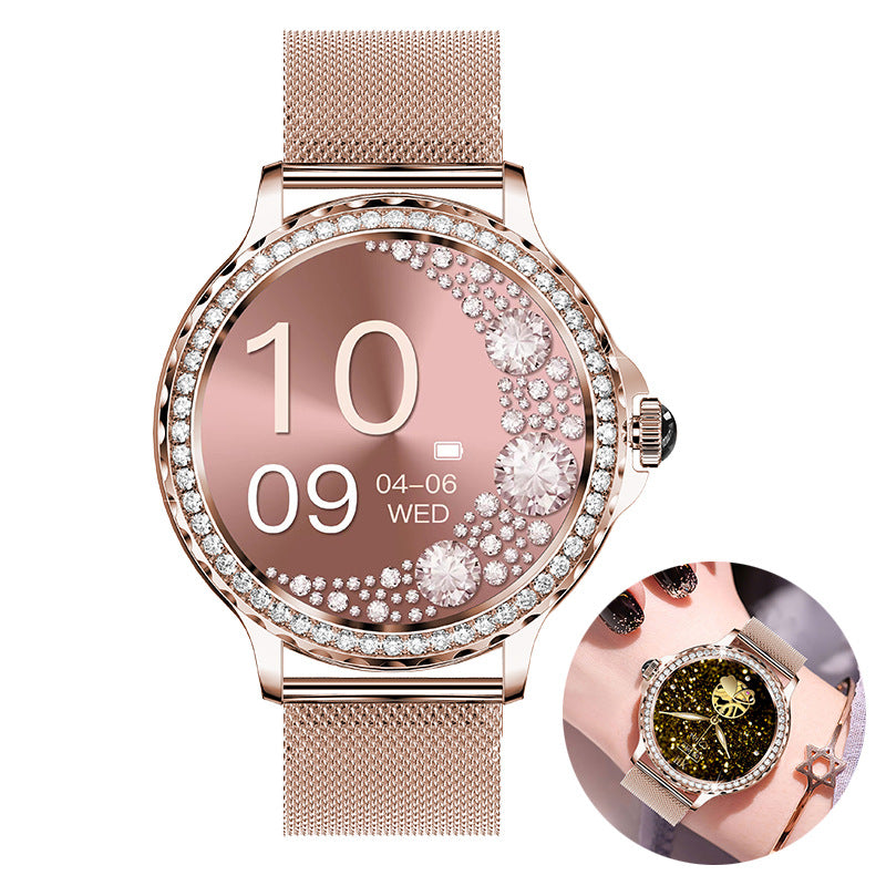 Bluetooth Calling Smart Fitness Bracelet Montre imperméable avec des Accents Diamant