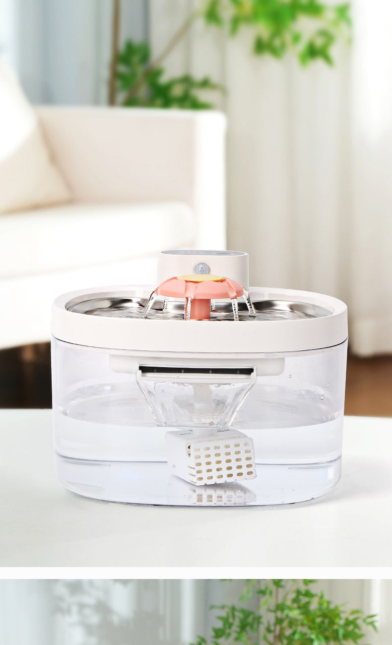 Fontaine d'eau pour animaux de compagnie filtrée par circulation intelligente