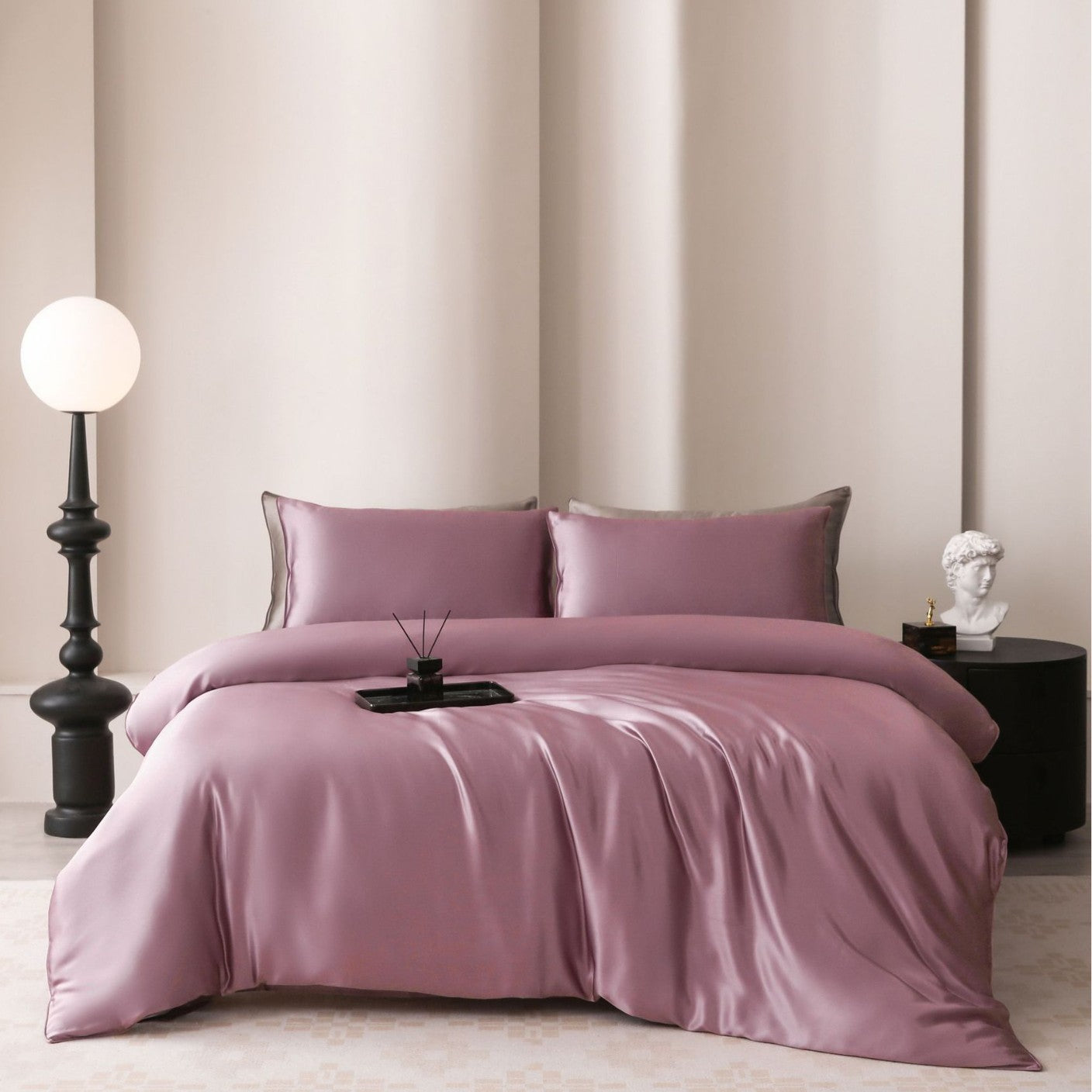 Soie 22-momme Set de quatre pièces en soie léger luxe