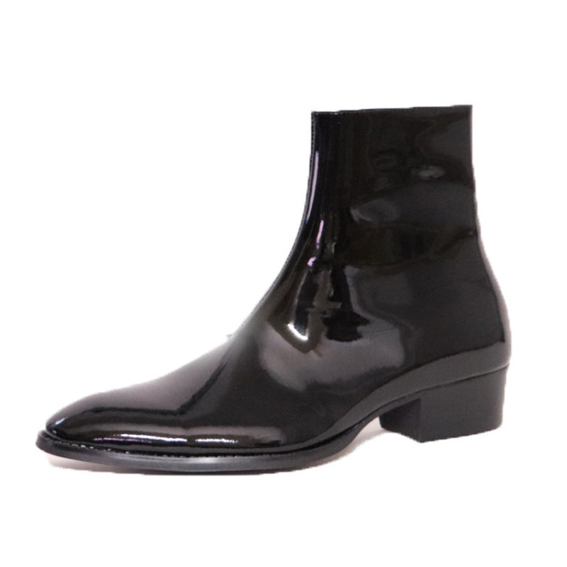 Bottes de Chelsea en cuir pointue pour hommes Boots de style Dr Martens