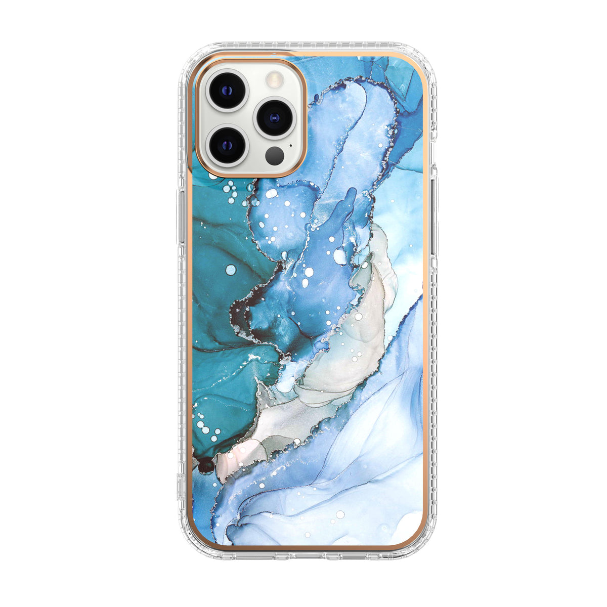 Mosaic Marbre Motif Fleur Étui téléphonique transparent