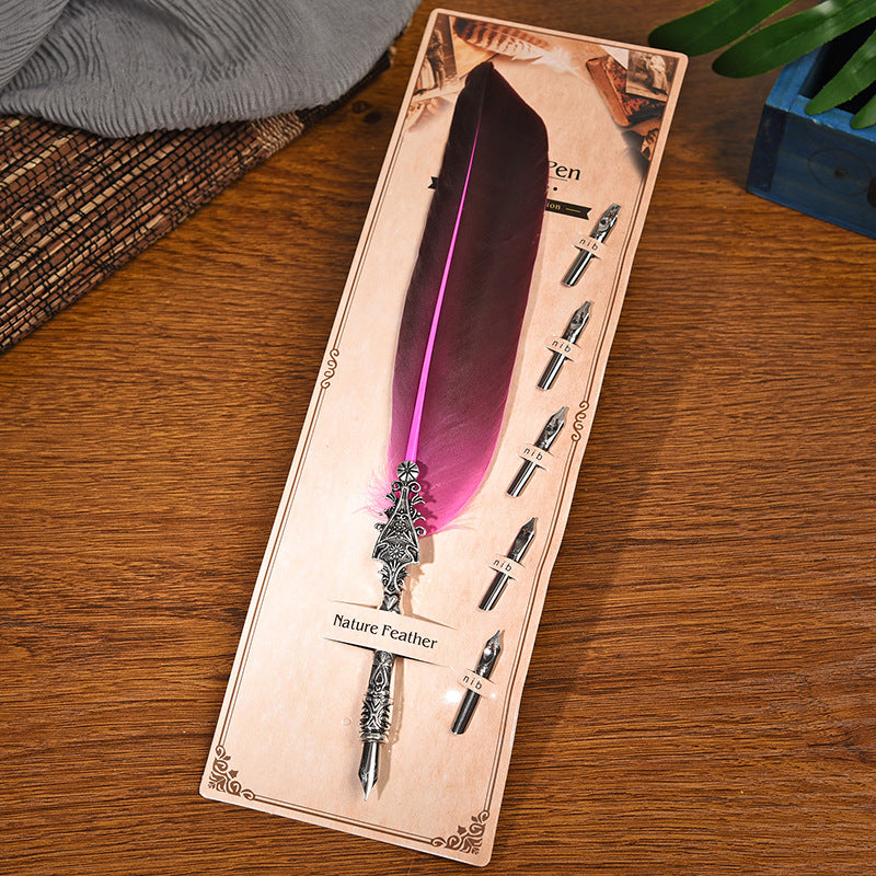 Stylo retro européen et américain personnalisé Cadeau trempé dans un stylo à eau